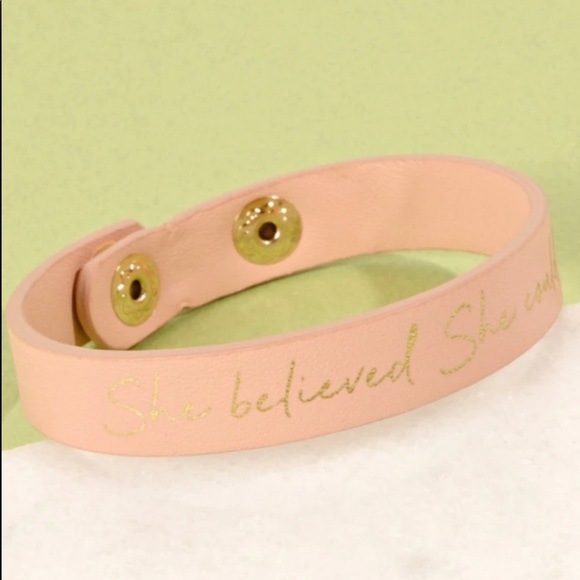 She believed She could Leather Cuff Bracelet - Picture 10 of 12